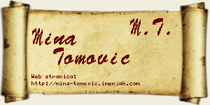 Mina Tomović vizit kartica